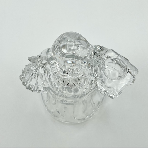 Old World Santa Claus Candle Holder Crystal Glass Christmas ISC Vintage USA 7.5” - Picture 9 of 12